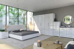Komoda 6 szuflad Biała Sypialnia Salon na Połysk