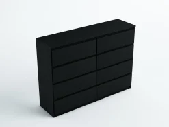 Komoda 8 szuflad 100 cm Czarna