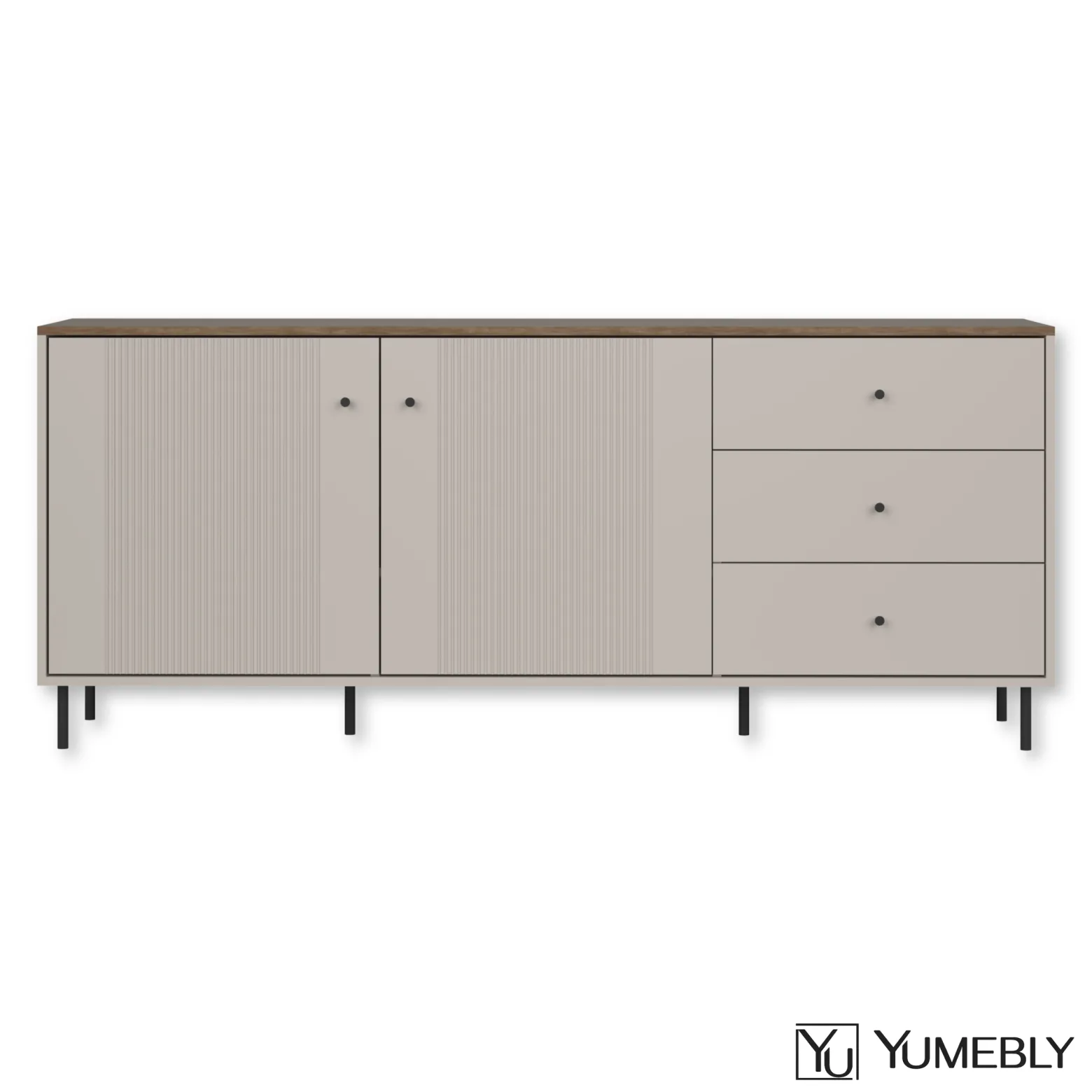 Komoda TIRAMISU KOM2D3S - Kaszmir/Dąb antyczny | 183,4x75,2x40 cm