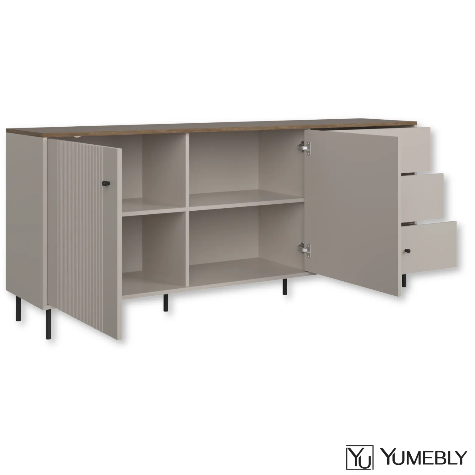Komoda TIRAMISU KOM2D3S - Kaszmir/Dąb antyczny | 183,4x75,2x40 cm