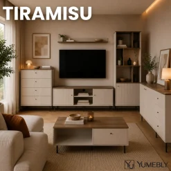 Komoda TIRAMISU KOM2D3S - Kaszmir/Dąb antyczny | 183,4x75,2x40 cm