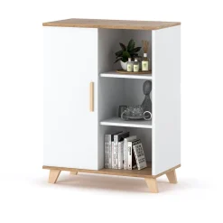 Komoda z drzwiami olivier 80cm nowoczesna skandynawska biała