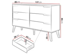 Komoda z szufladami Nordelo 6S