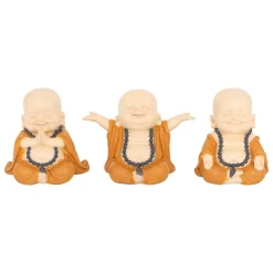 Komplet 3 figurek Budda Baya kolorowe dekoracyjne