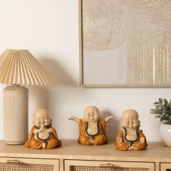 Komplet 3 figurek Budda Baya kolorowe dekoracyjne