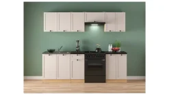 Komplet kuchenny Junona Line 240 cm dąb bernstein/uni kaszmir z blatem
