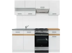 Komplet kuchenny Junona Line 170 cm biały połysk z blatem