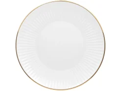 Komplet obiadowy porcelanowy Chodzież Dalia 18 el. biało-złoty
