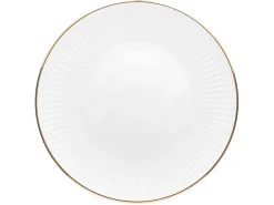 Komplet obiadowy porcelanowy Chodzież Dalia 18 el. biało-złoty