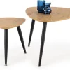 Komplet 2 stolików Nicea Dąb 60x60x49 40x40x41 cm do salonu