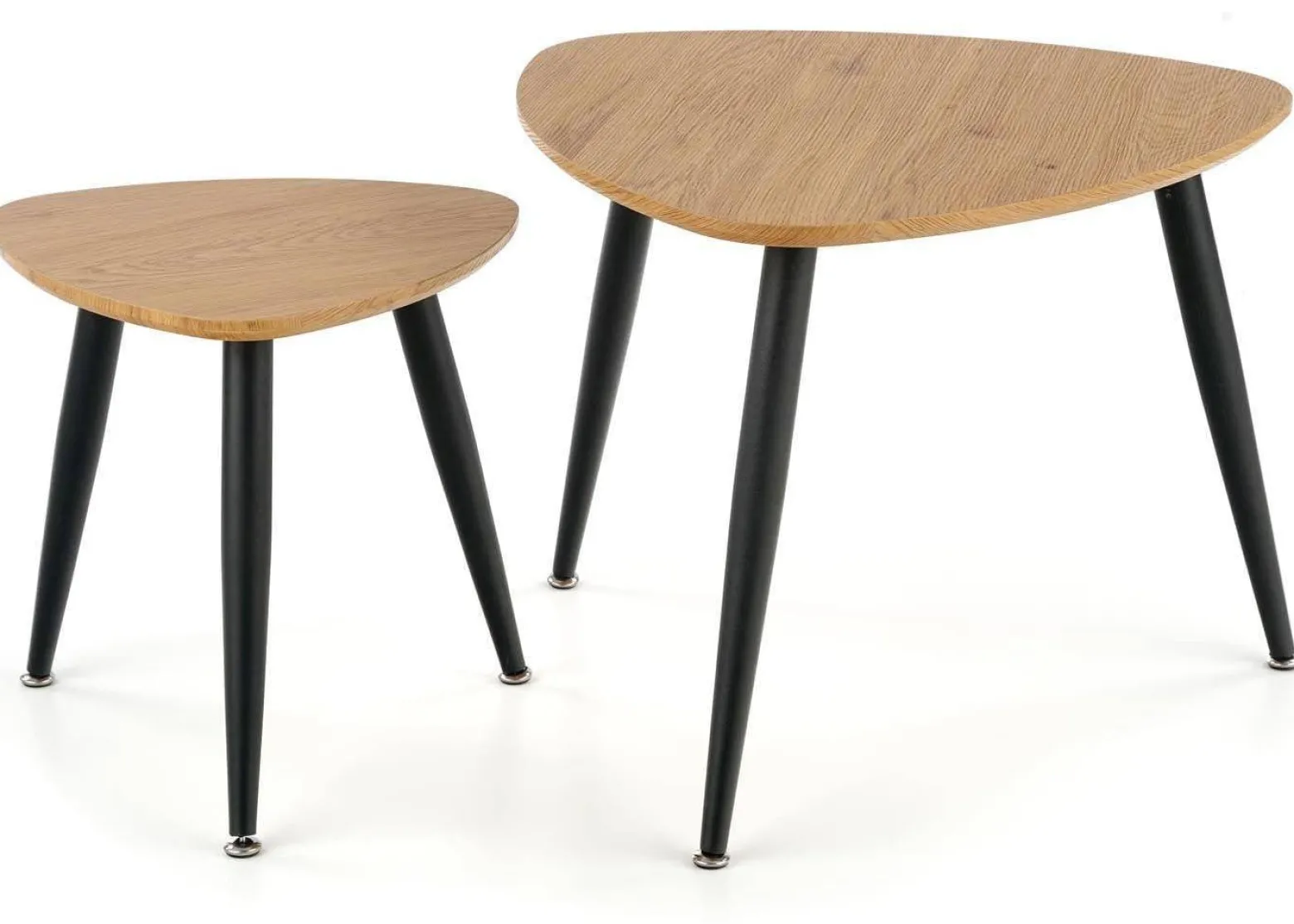 Komplet 2 stolików Nicea Dąb 60x60x49 40x40x41 cm do salonu
