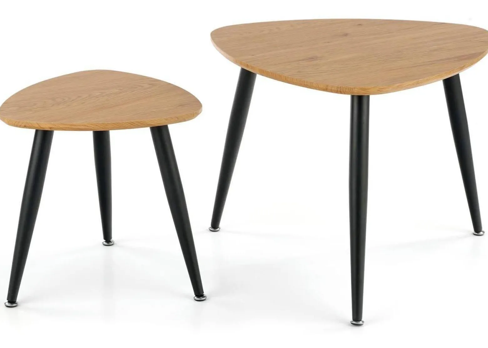 Komplet 2 stolików Nicea Dąb 60x60x49 40x40x41 cm do salonu