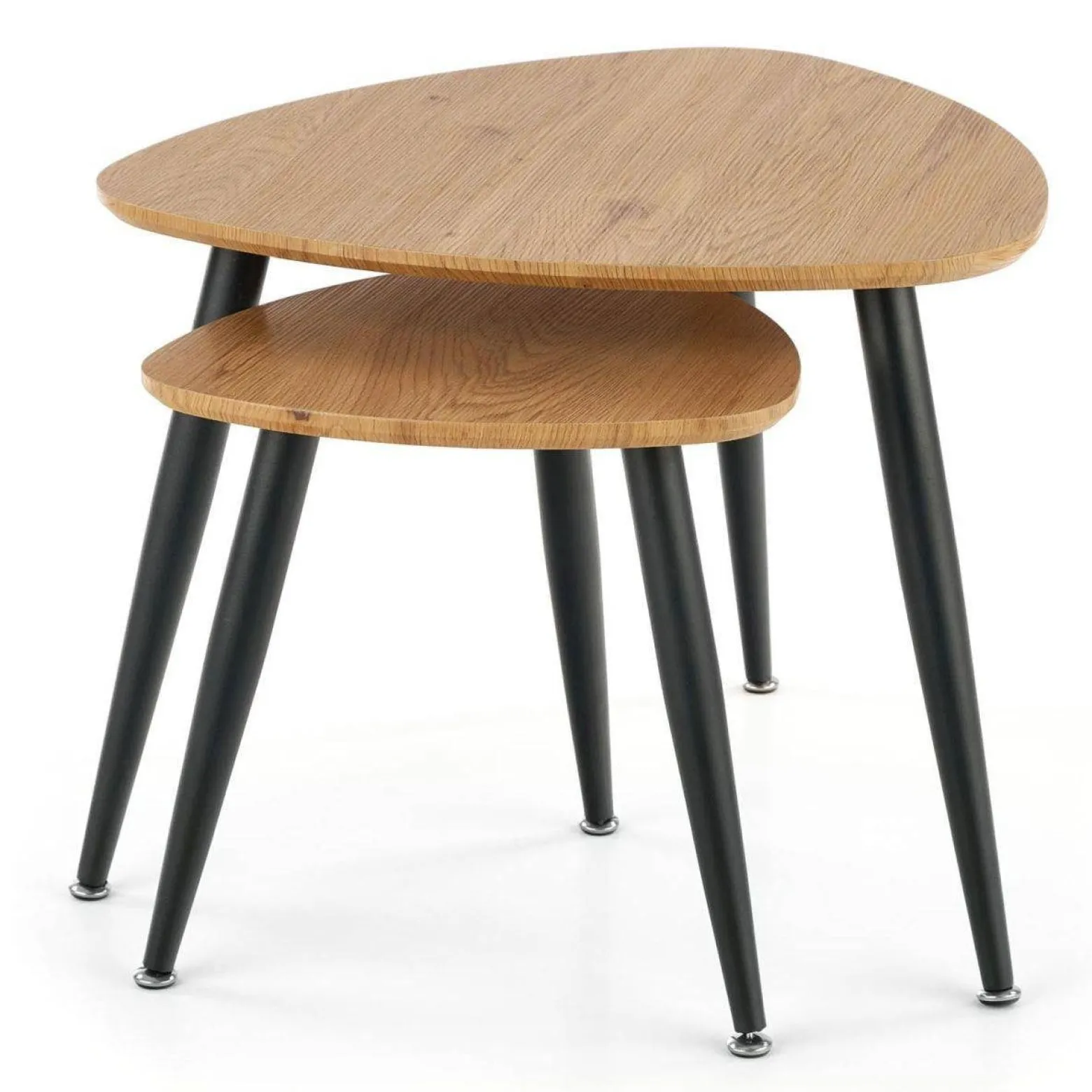 Komplet 2 stolików Nicea Dąb 60x60x49 40x40x41 cm do salonu