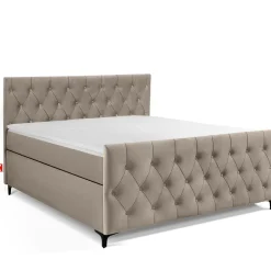 KONSIMO ARDEA welurowe łóżko dwuosobowe 160x200, z pikowanym zagłówkiem