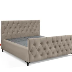 KONSIMO ARDEA welurowe łóżko dwuosobowe 160x200, z pikowanym zagłówkiem