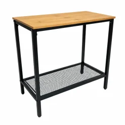 Konsola loft stolik pomocniczy dąb czarny metal półka do przedpokoju BEGRYF