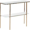 Konsola stolik 100x33cm blat marmur biały złoty