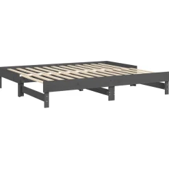 Łóżko rozsuwane szare 2x(90x200) cm lite drewno sosnowe
