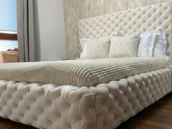 Łóżko Styl Chesterfield Figo Extra Czarne Stelaż Drewno 180