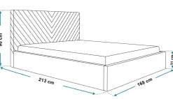 Łóżko sypialniane 160x200 OLDO 8 tapicerowane, z pojemnikiem- grafitowe