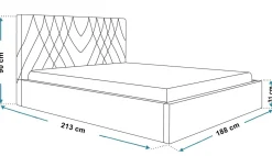 Łóżko sypialniane z pojemnikiem 180x200 OLDO 5 tapicerowane- beżowe