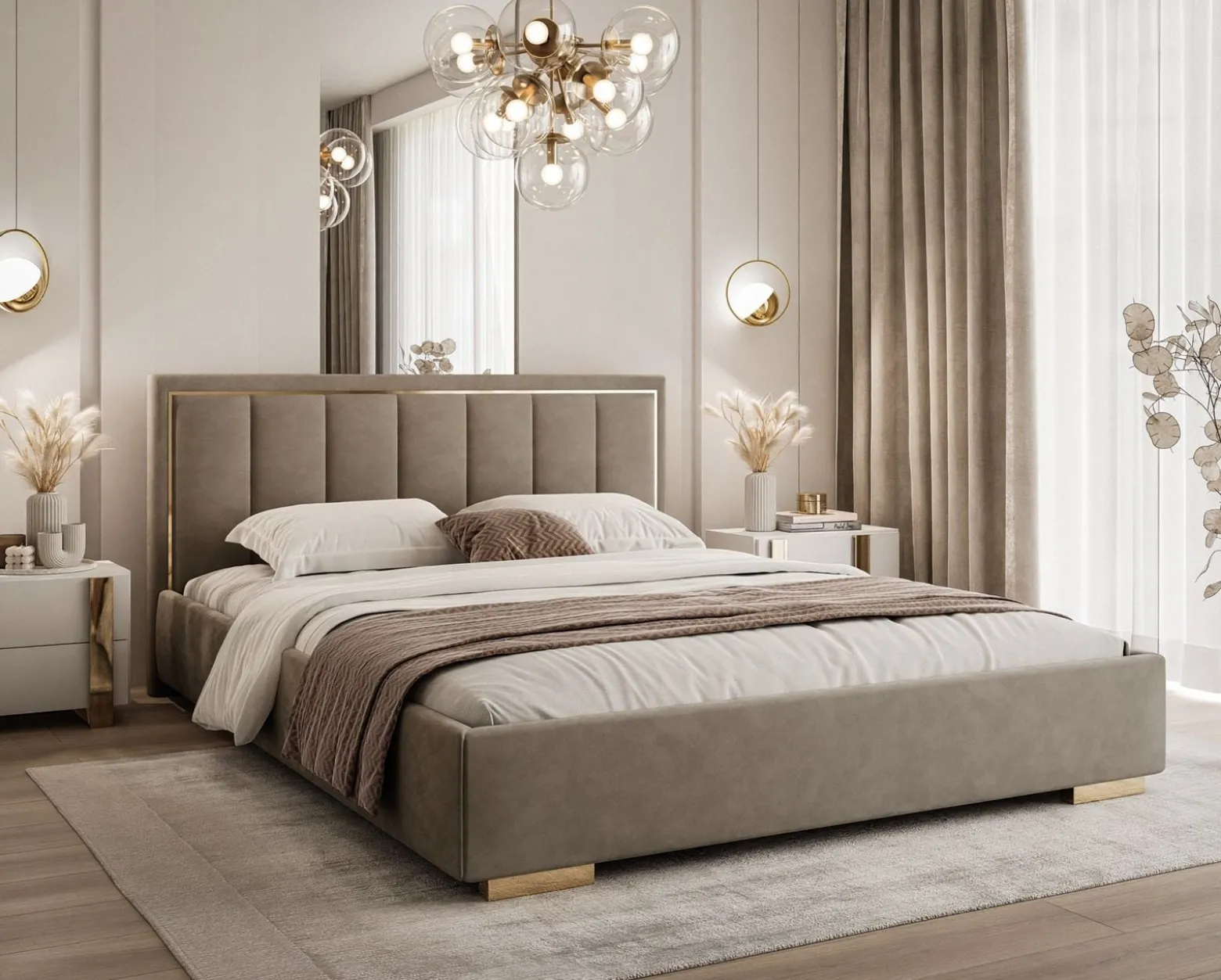 Łóżko tapicerowane AURELIA 140x200 French Velvet 656