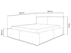 Łóżko tapicerowane Laval 180x200 beżowe tkanina boucle