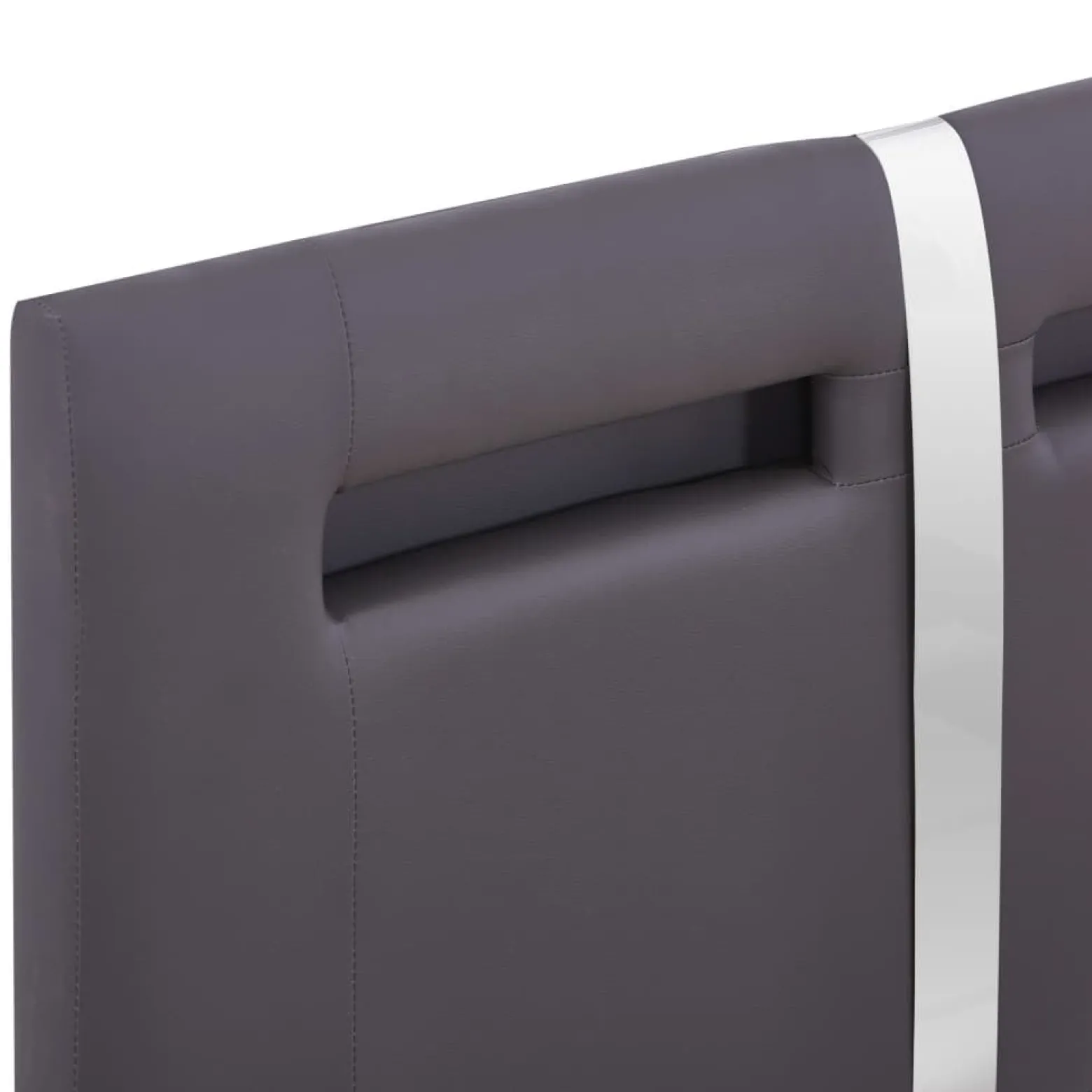 Łóżko tapicerowane rama łóżka ze stelażem szara skóra led 90 x 200 cm