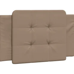 Łóżko tapicerowane rama łóżka ze stelażem brąz skóra sztuczna 80x200 cm