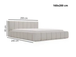 Łóżko tapicerowane SPLIT 160x200 brązowe z pojemnikiem