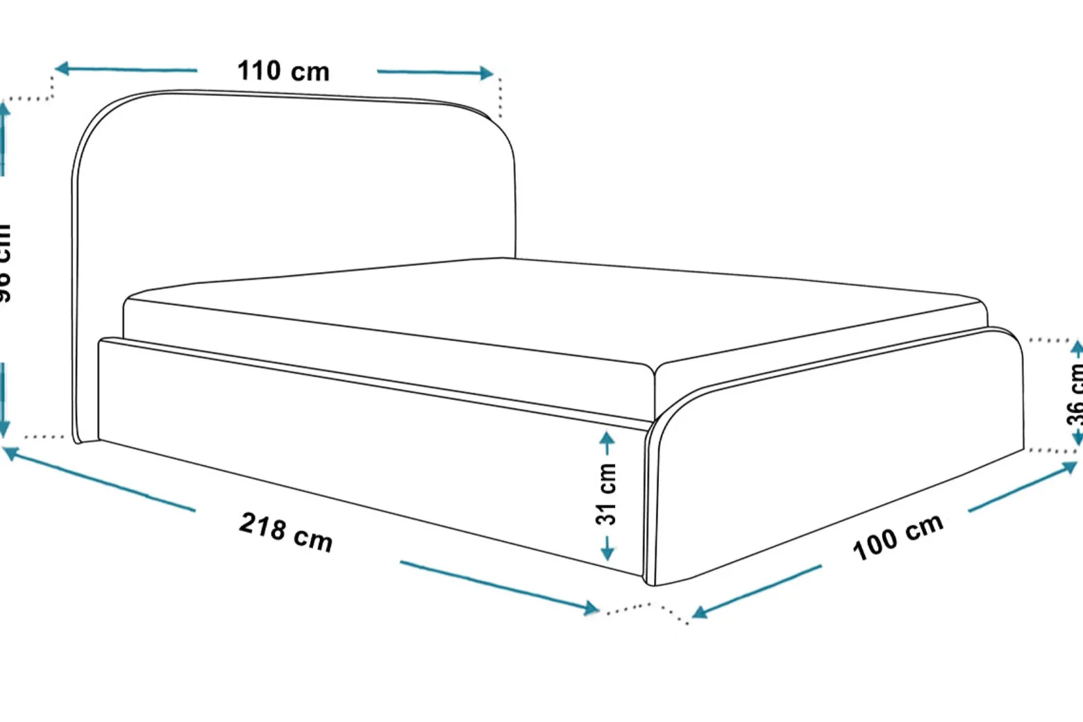 Łóżko tapicerowane Viennaa Slim 90x200 ze stelażem drewnianym