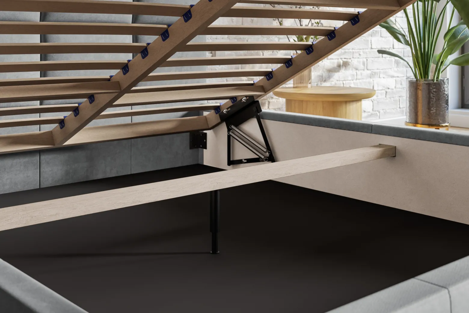 Łóżko tapicerowane Viennaa Slim 90x200 ze stelażem drewnianym