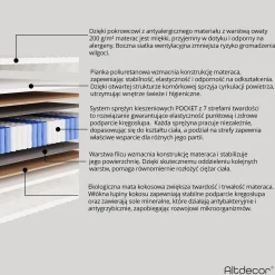 Łóżko tapicerowane z materacem + pojemnik SENA-Z - 180x200 cm Ciemnoszary