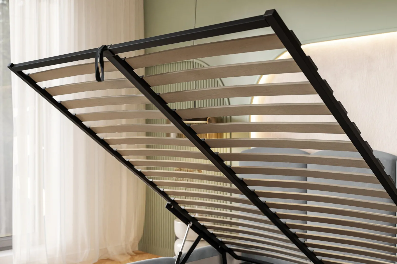 Łóżko tapicerowane Zoya Slim 90x200 ze stelażem metalowym