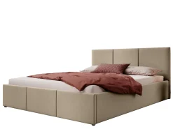 Łóżko tapicerowane z pojemnikiem SFG0111 | 180x200 | Welur | Ciemny beż 6