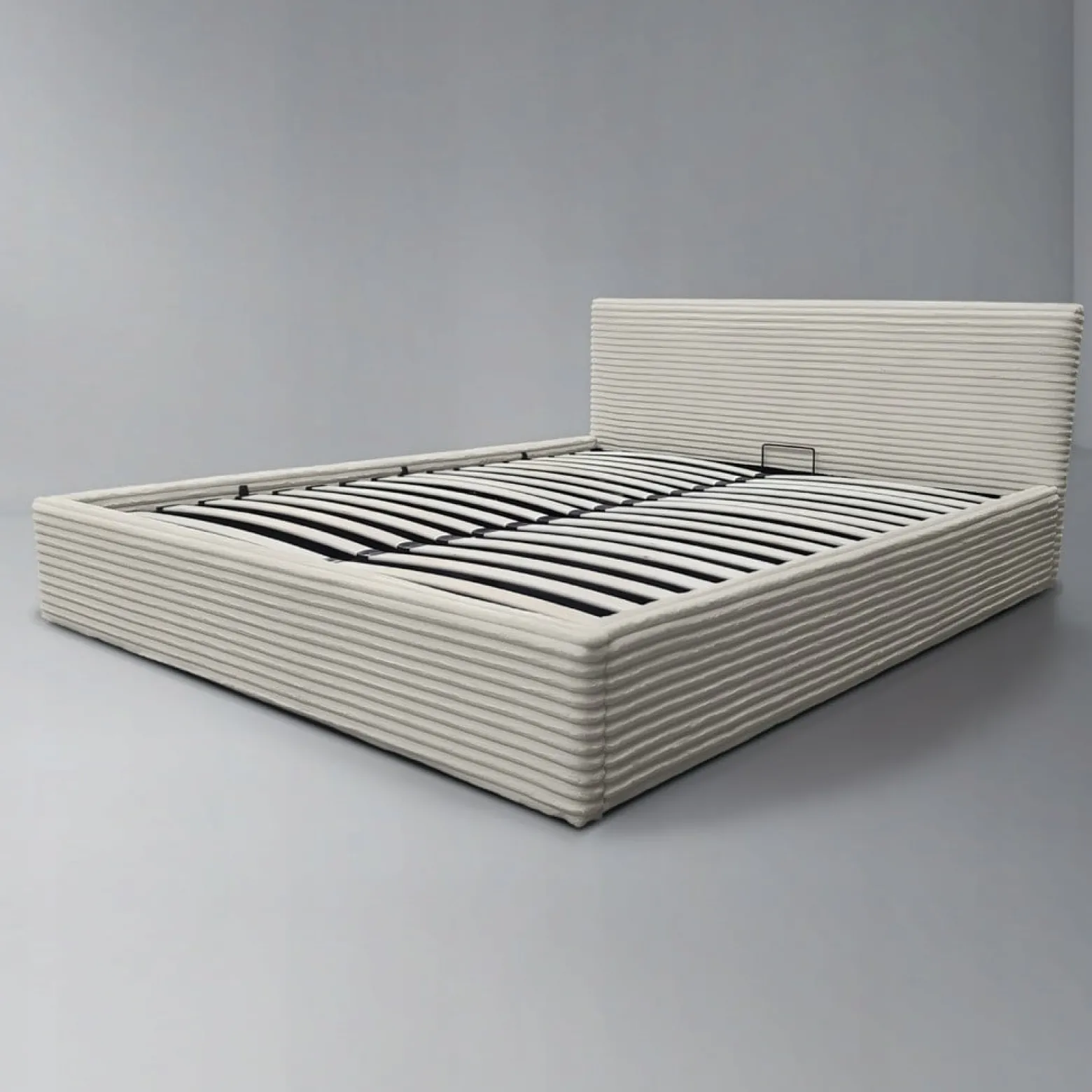 Łóżko tapicerowane z pojemnikiem i stelażem LT100 Cordo 140x200x80 krem
