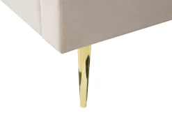 Łóżko 140x200 stelaż welurowe beżowe