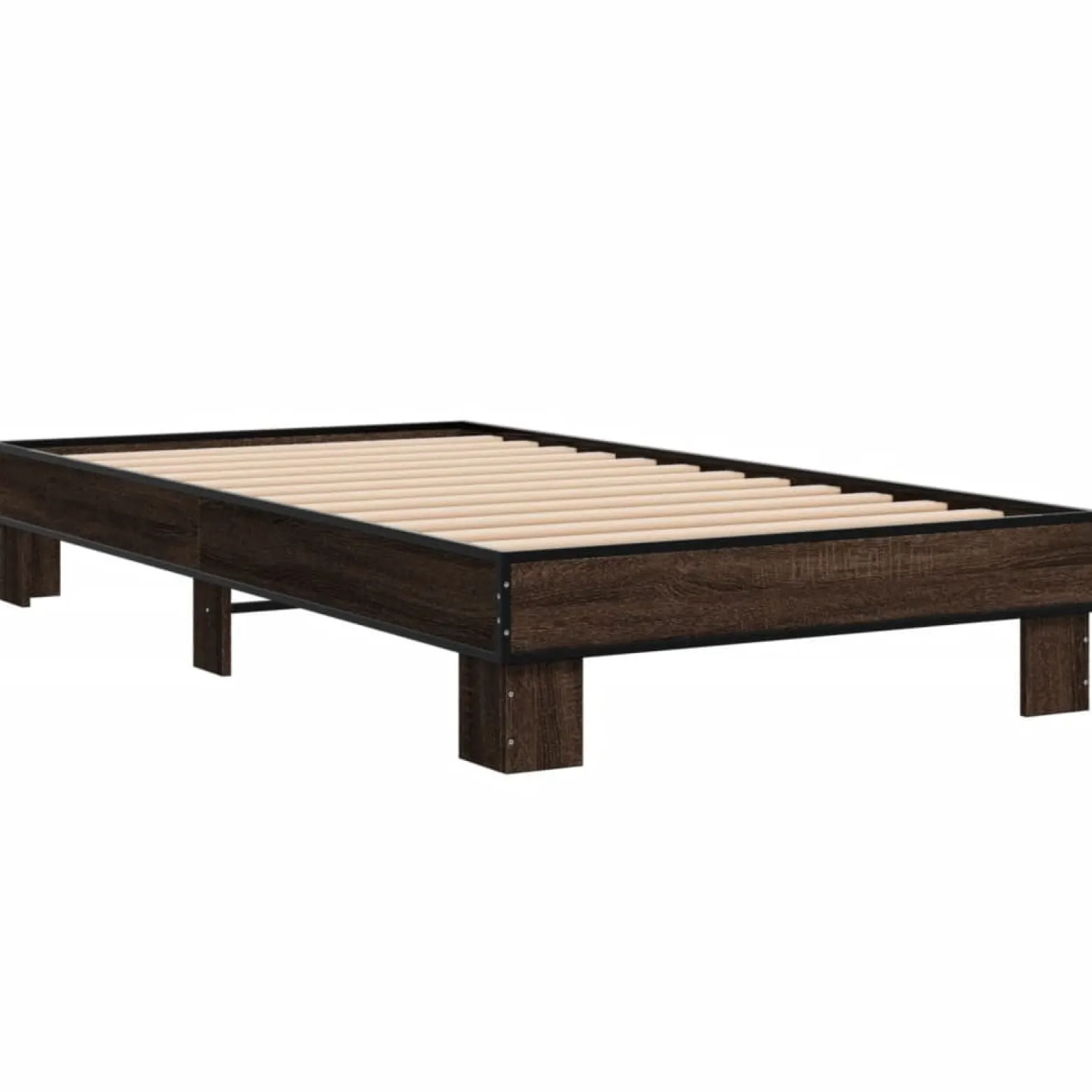 Łóżko Ze Stelażem Drewnopodobne Rama Łóżka Do Sypialni Pokoju 75x190 cm
