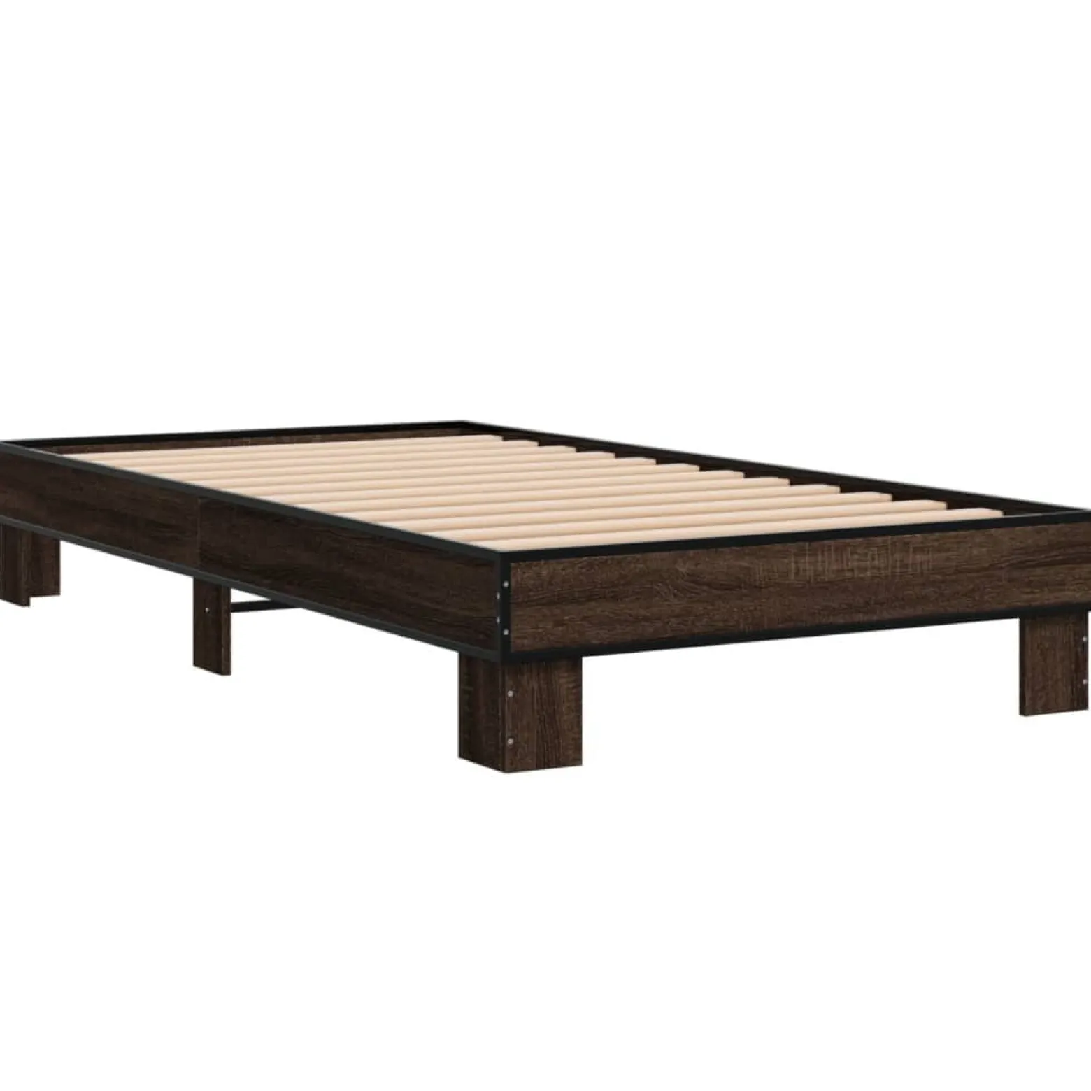 Łóżko Ze Stelażem Drewnopodobne Rama Łóżka Do Sypialni Pokoju 75x190 cm