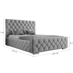 Łóżko z pojemnikiem 4319G | 140x200 | Welur | Beż 6