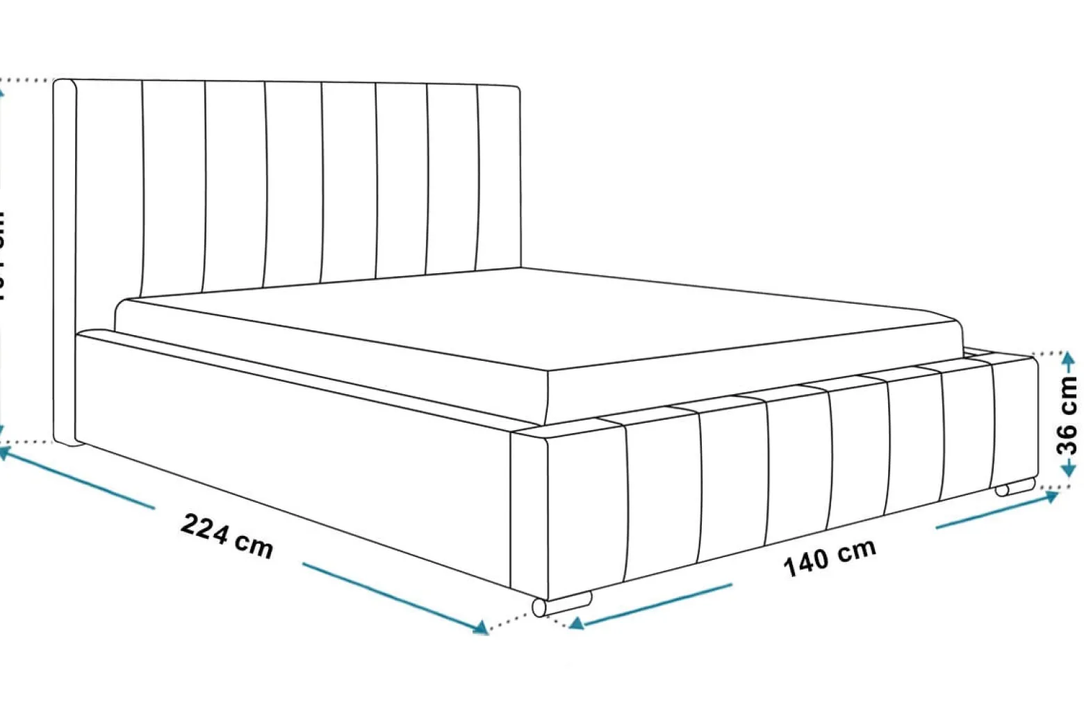 Łóżko z pojemnikiem 120x200 BEN 10- szare
