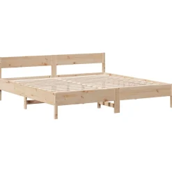 Łóżko z regałem bez materaca 180x200 cm lite drewno sosnowe