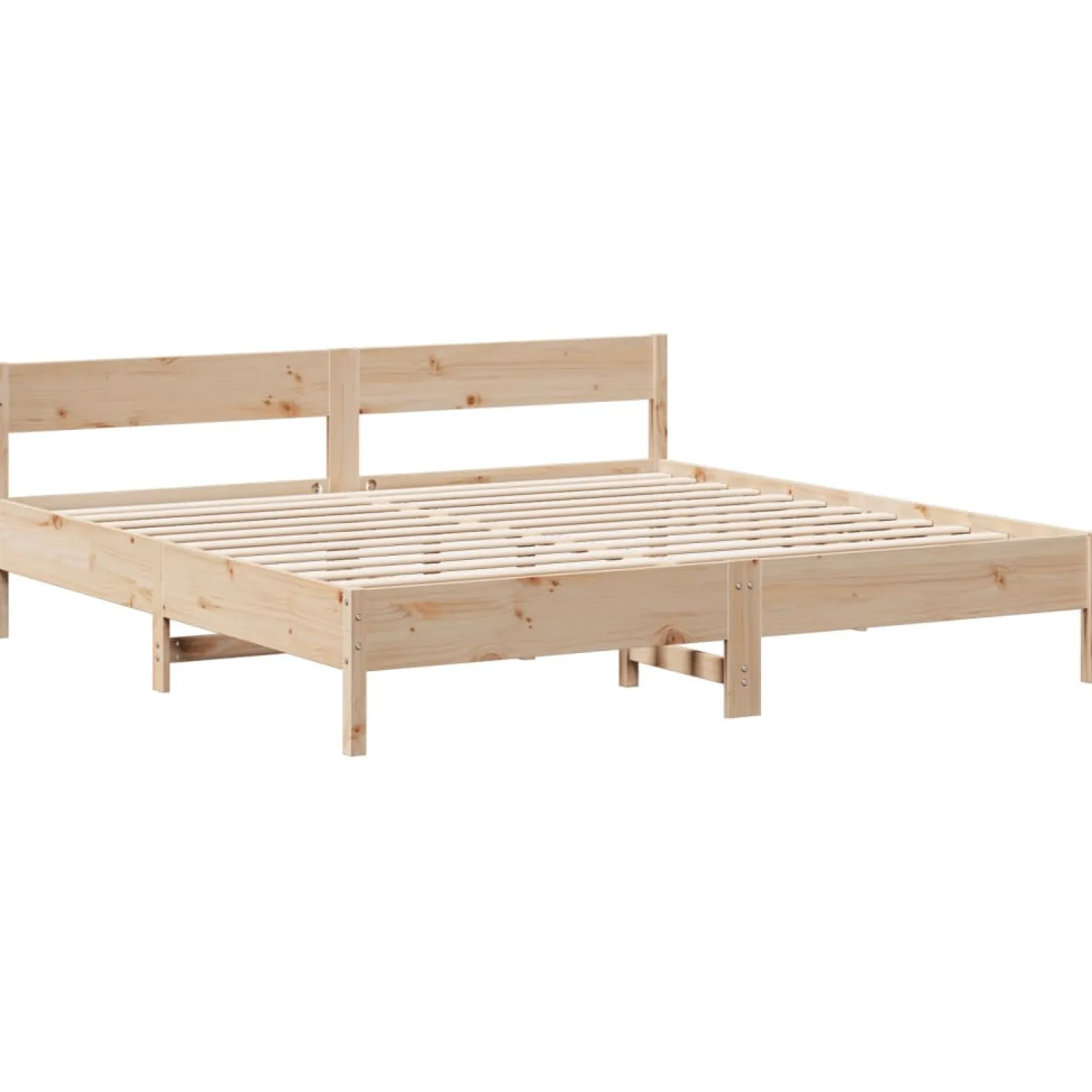Łóżko z regałem bez materaca 180x200 cm lite drewno sosnowe