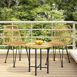 Krzesła ogrodowe 2 szt. 48x62x84 cm rattan PE