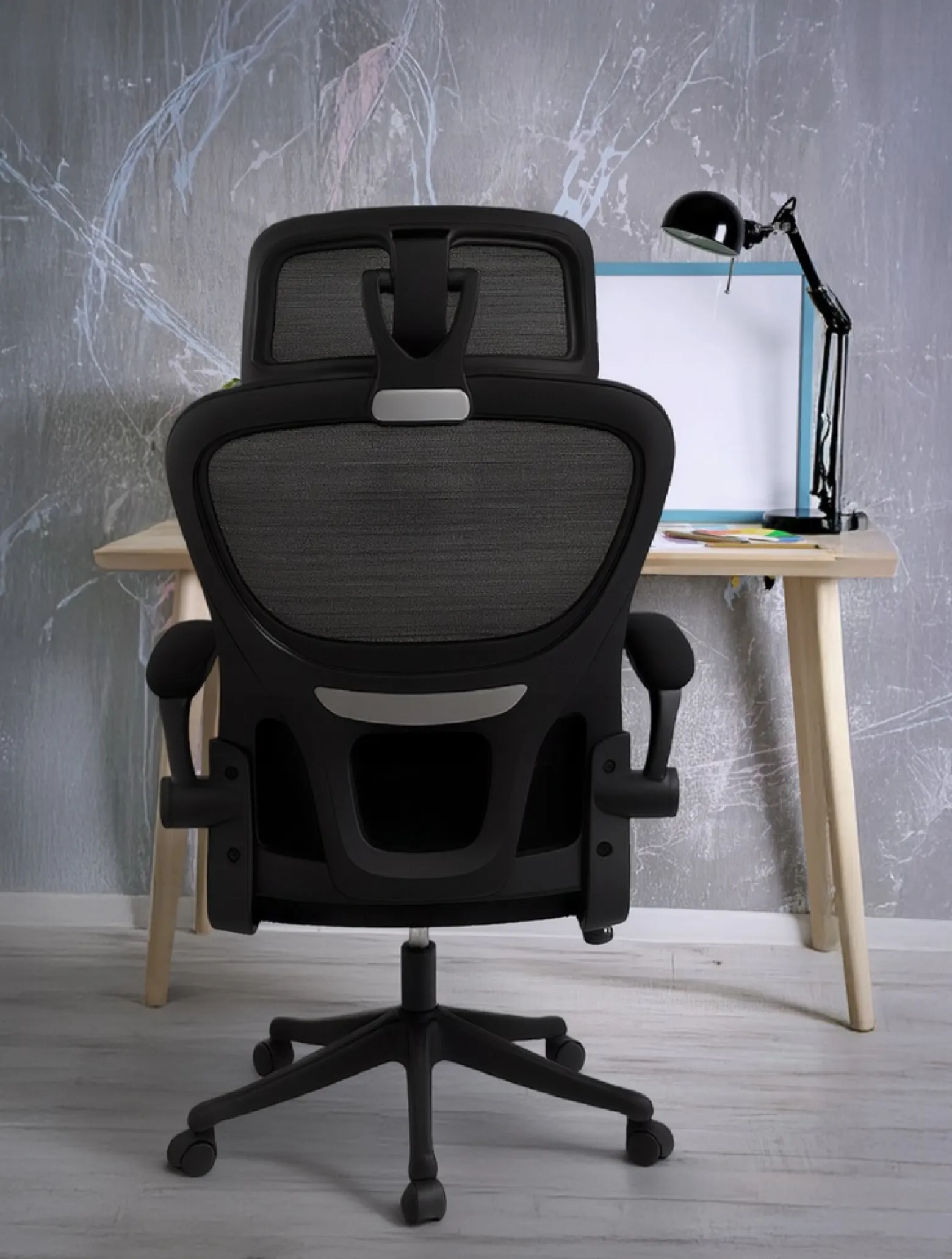 Krzesło biurowe ergonomiczne regulowane obrotowe KB112 czarne