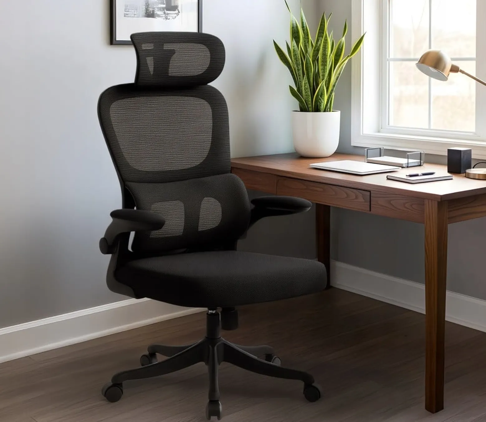 Krzesło biurowe ergonomiczne regulowane obrotowe KB112 czarne