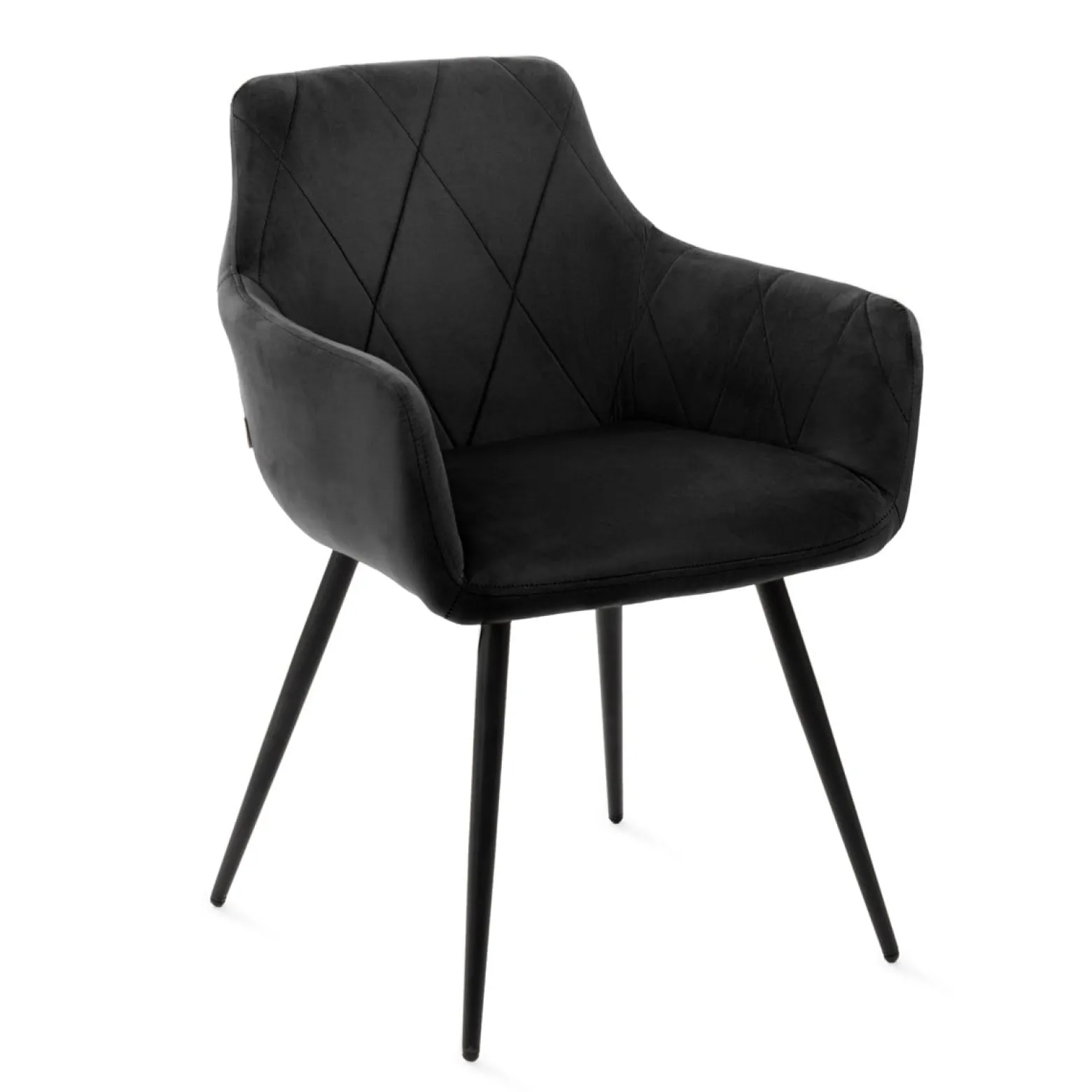 Krzesło FELLICE welurowe czarne 56x61x86 cm HOMLA