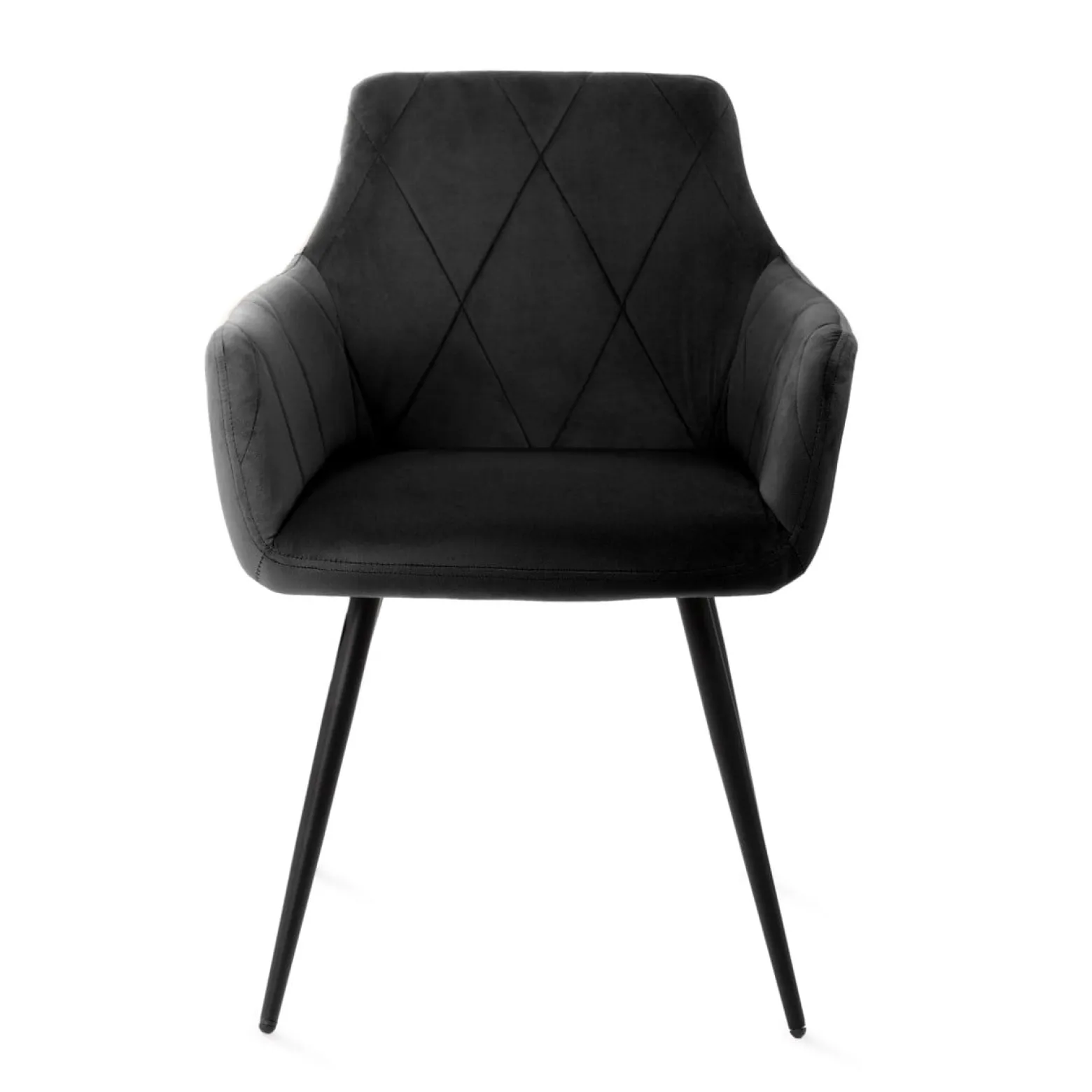 Krzesło FELLICE welurowe czarne 56x61x86 cm HOMLA
