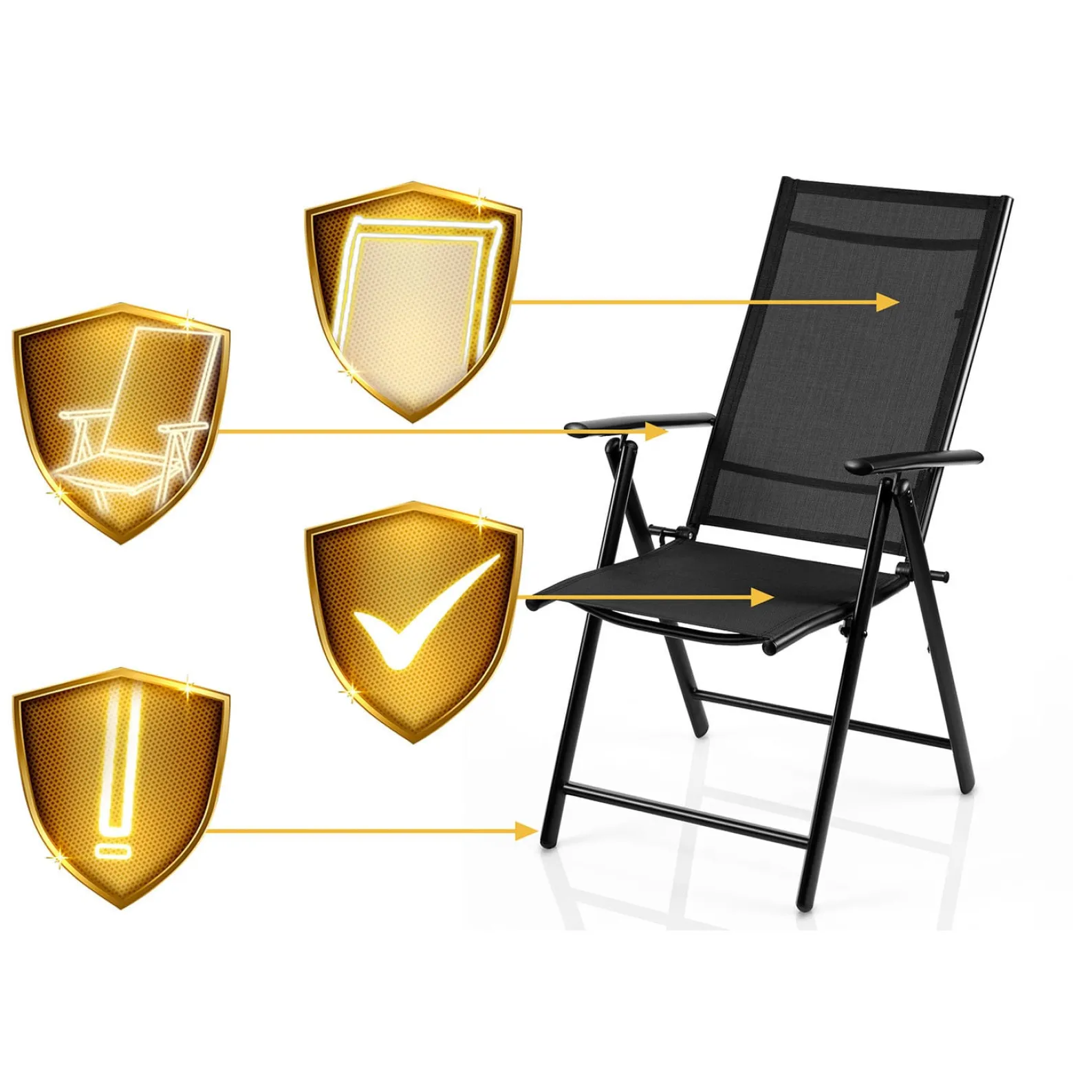 Krzesło ogrodowe Sofotel SO-983 składane na taras ogród nowoczesne czarne