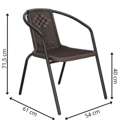 Krzesło ogrodowe 2 szt. metalowe na balkon brązowe